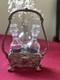 Art Nouveau Oil Vinegar Glass Curet Serving Set silver plated 19th-20th Century