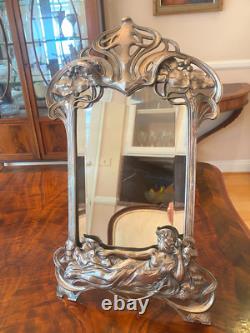 Art Nouveau Original WMF Maiden Mirror C. 1906