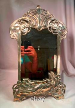 Art Nouveau Original WMF Maiden Mirror C. 1906