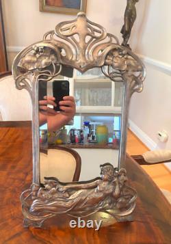 Art Nouveau Original WMF Maiden Mirror C. 1906