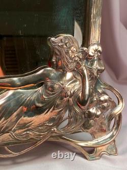 Art Nouveau Original WMF Maiden Mirror C. 1906