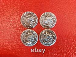 Art Nouveau Silver Plated Buttons Jugendstil Signed