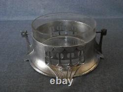Art Nouveau WMF Silver Plated Sugar Bowl with Glass