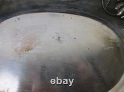 Art Nouveau Wiskemann Belgium Silver Plated Tray Serving Basket Flowers Handles