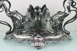 Art Nouveau floral butterfly silver plated centerpiece