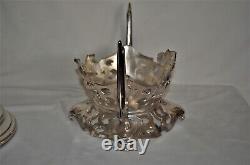 Art Nouveau glas and silver plate punch bowl. France