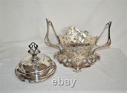 Art Nouveau glas and silver plate punch bowl. France