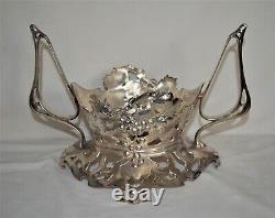 Art Nouveau glas and silver plate punch bowl. France