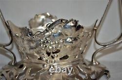 Art Nouveau glas and silver plate punch bowl. France