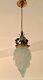 Arts And Crafts Art Nouveau Silver Plate And Brass Pendant Hanging Lamp