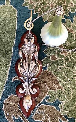 Arts & Crafts Art Nouveau Brass And Silver Plated Copper Large Wall Light