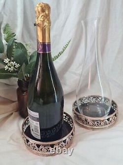 Arts & Crafts Pair Of Copper and Silver Plated Decanter Stands or Coasters c1880
