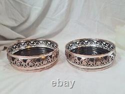 Arts & Crafts Pair Of Copper and Silver Plated Decanter Stands or Coasters c1880