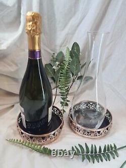 Arts & Crafts Pair Of Copper and Silver Plated Decanter Stands or Coasters c1880