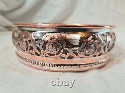 Arts & Crafts Pair Of Copper and Silver Plated Decanter Stands or Coasters c1880
