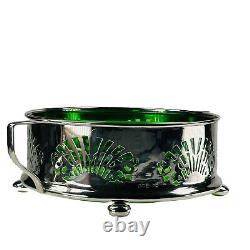 Arts Crafts Silver Plates Centrepiece Green Liner L28cm Circa 1896