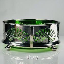 Arts Crafts Silver Plates Centrepiece Green Liner L28cm Circa 1896