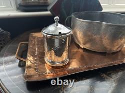 Arts & Crafts Silver Preserve Pot Corrnell / A. E. Jones. Original Handblown Jar