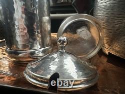 Arts & Crafts Silver Preserve Pot Corrnell / A. E. Jones. Original Handblown Jar