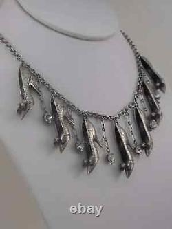 Askew London I Love Shoes Diamante Silver Vintage Statement Necklace