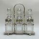 Attractive Silver Plate Three Decanter Tantalus By Walker & Hall