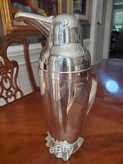 Authentic 1936 Silver Plated Figural Penguin Cocktail Shaker Napier Company