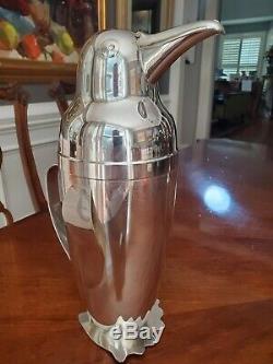 Authentic 1936 Silver Plated Figural Penguin Cocktail Shaker Napier Company