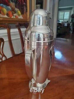 Authentic 1936 Silver Plated Figural Penguin Cocktail Shaker Napier Company