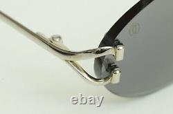 Authentic Cartier Rimless Scala 50 18 130 C Decor Gray SP Sunglasses T8200218