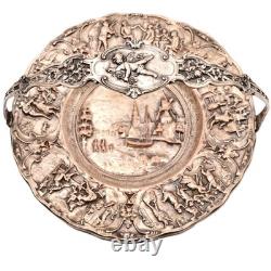BARBOUR Intl Original Vintage Signed Silverplate Centerpiece Repousse Plate Bowl