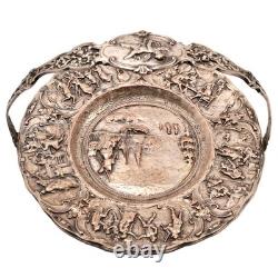 BARBOUR Intl Original Vintage Signed Silverplate Centerpiece Repousse Plate Bowl