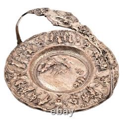 BARBOUR Intl Original Vintage Signed Silverplate Centerpiece Repousse Plate Bowl