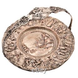 BARBOUR Intl Original Vintage Signed Silverplate Centerpiece Repousse Plate Bowl