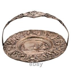 BARBOUR Intl Original Vintage Signed Silverplate Centerpiece Repousse Plate Bowl
