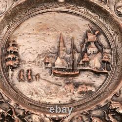 BARBOUR Intl Original Vintage Signed Silverplate Centerpiece Repousse Plate Bowl