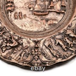 BARBOUR Intl Original Vintage Signed Silverplate Centerpiece Repousse Plate Bowl