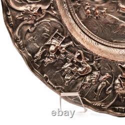 BARBOUR Intl Original Vintage Signed Silverplate Centerpiece Repousse Plate Bowl