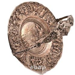 BARBOUR Intl Original Vintage Signed Silverplate Centerpiece Repousse Plate Bowl
