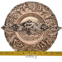 BARBOUR Intl Original Vintage Signed Silverplate Centerpiece Repousse Plate Bowl