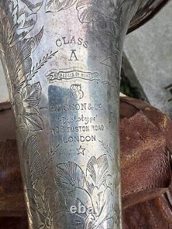 BESSON & Co Class A Prototype Tenor Horn Silver Plate With Original Leather Case