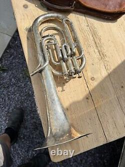BESSON & Co Class A Prototype Tenor Horn Silver Plate With Original Leather Case