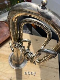 BESSON & Co Class A Prototype Tenor Horn Silver Plate With Original Leather Case