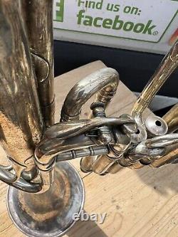 BESSON & Co Class A Prototype Tenor Horn Silver Plate With Original Leather Case