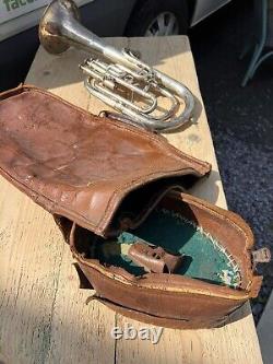 BESSON & Co Class A Prototype Tenor Horn Silver Plate With Original Leather Case