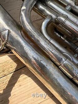 BESSON & Co Class A Prototype Tenor Horn Silver Plate With Original Leather Case