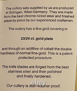 BESTECKE CUTLERY 70 Pieces TOSCANA 24k Gold Plated SILVER CASE Vintage