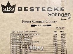 BESTECKE CUTLERY 70 Pieces TOSCANA 24k Gold Plated SILVER CASE Vintage