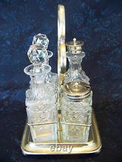 BHA England EPNS Silverplate and Glass CRUET SET