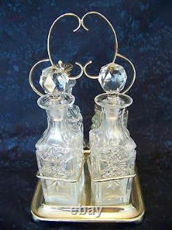 BHA England EPNS Silverplate and Glass CRUET SET