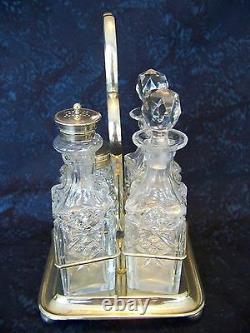 BHA England EPNS Silverplate and Glass CRUET SET